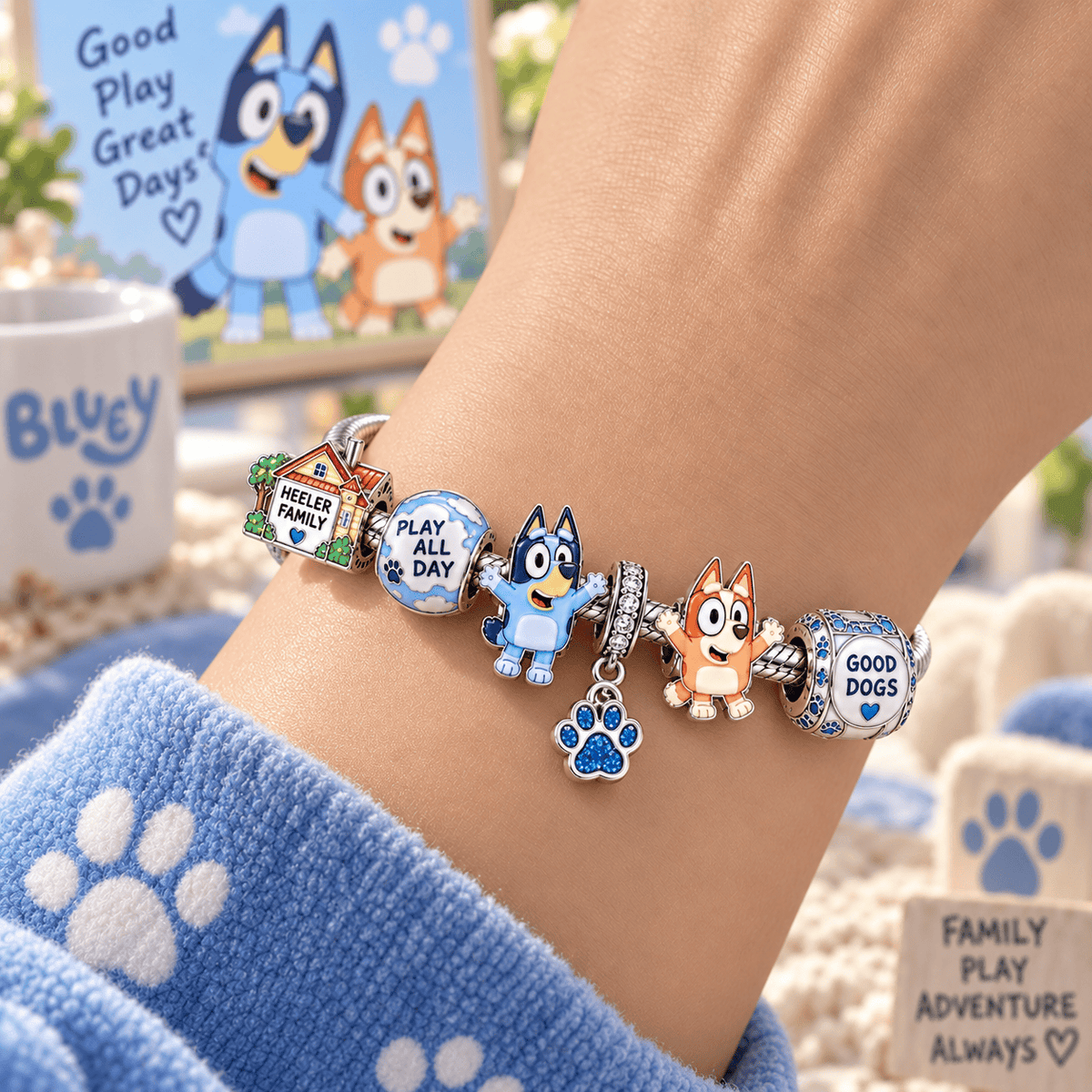BLU Silver Charm Bracelet Set PTT
