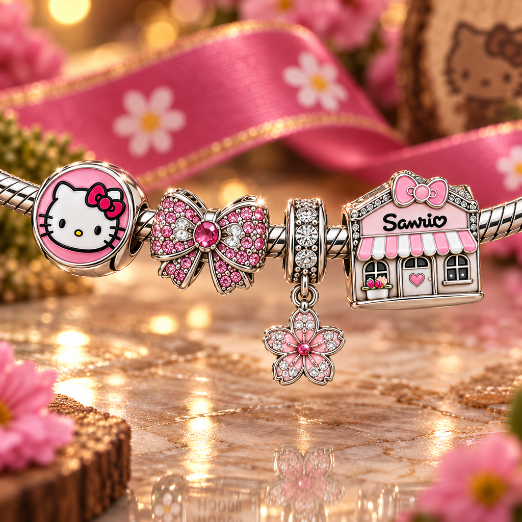 SRIO Silver Charm Bracelet Set VTH