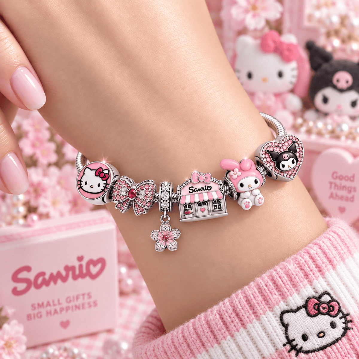 SRIO Silver Charm Bracelet Set VTH