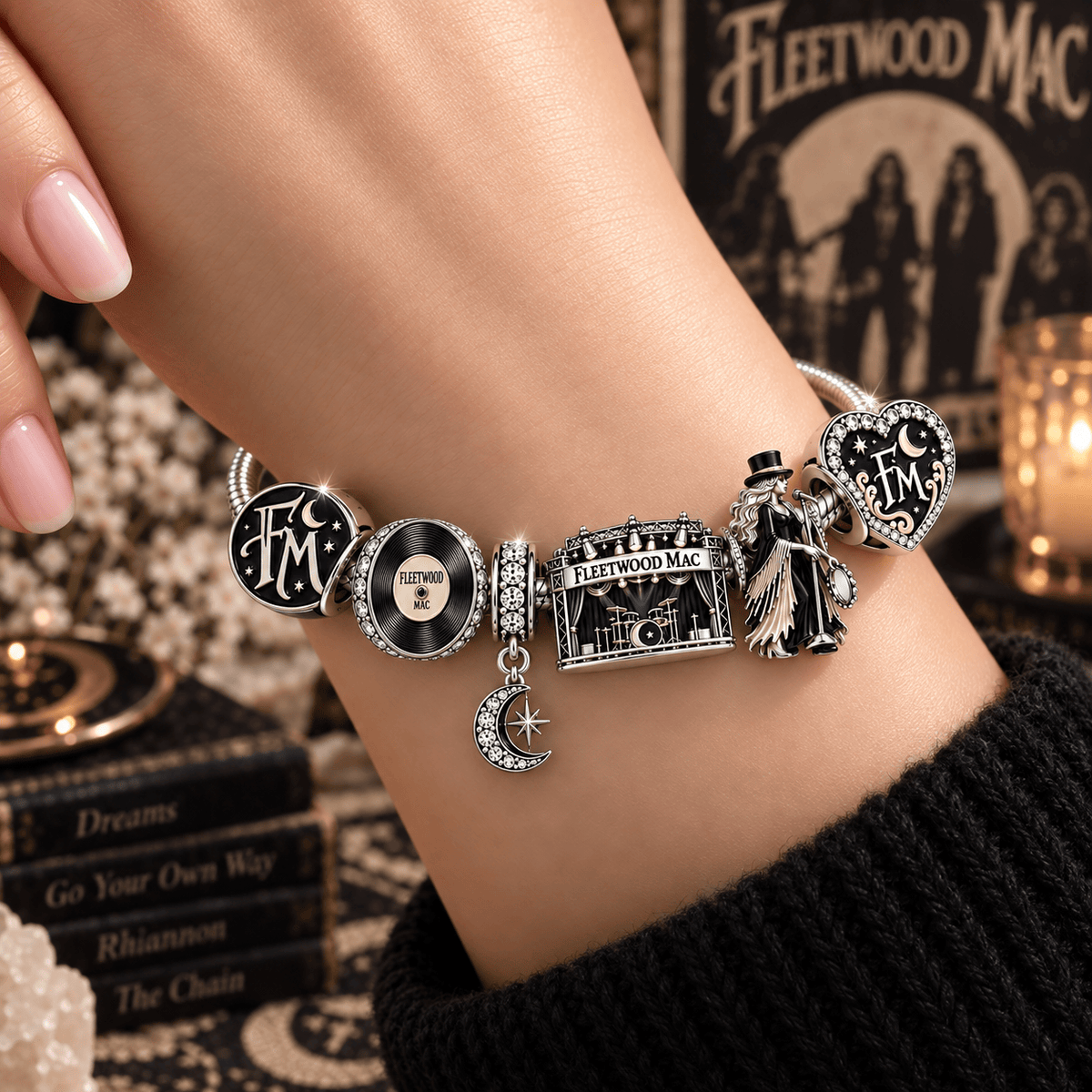 FLM Silver Charm Bracelet Set VTH