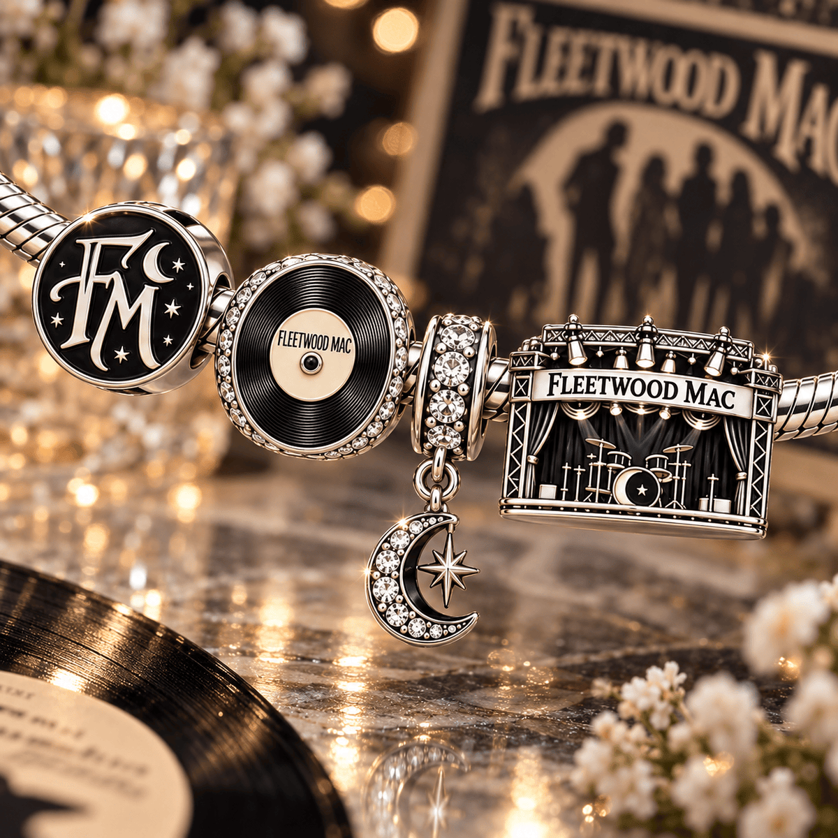 FLM Silver Charm Bracelet Set VTH