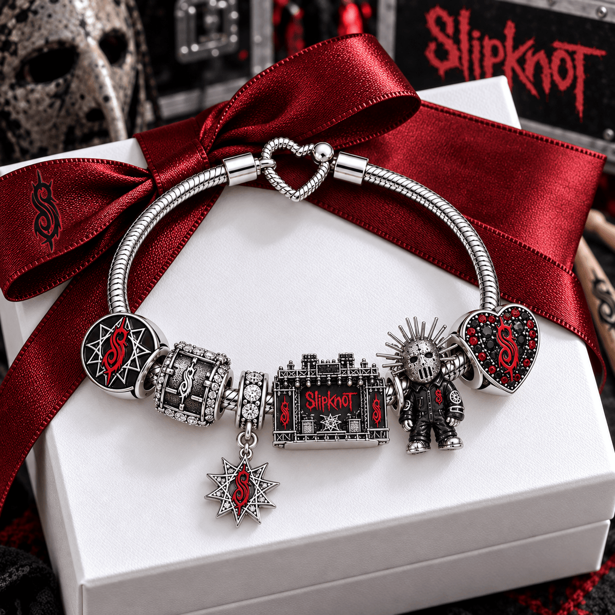 SLK Silver Charm Bracelet Set VTH