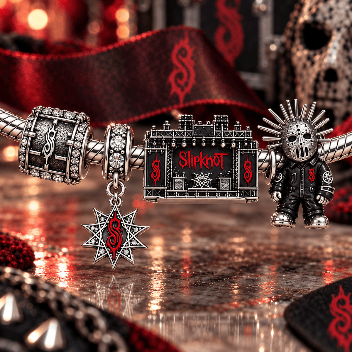 SLK Silver Charm Bracelet Set VTH