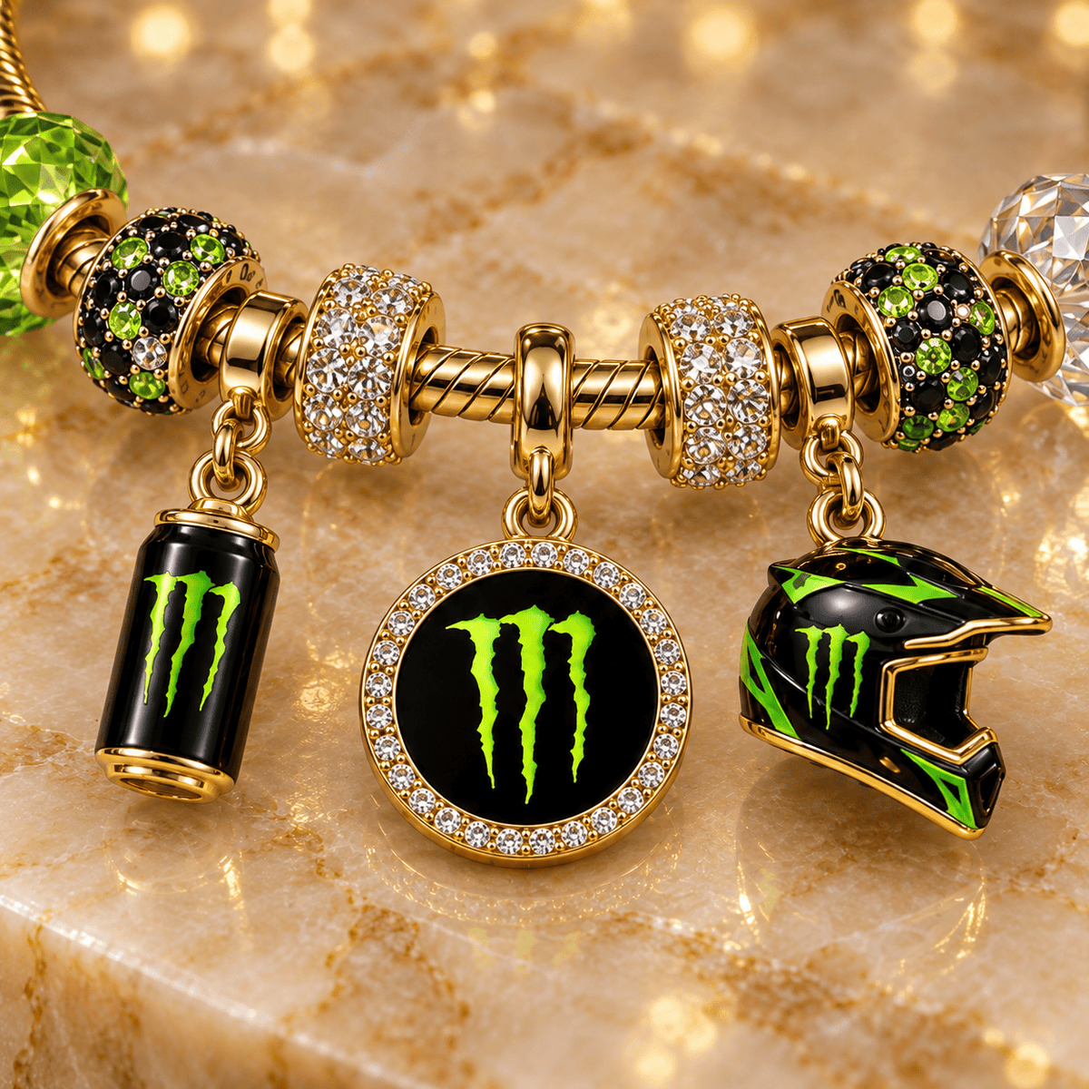 MED Gold Charm Bracelet Set PNPA