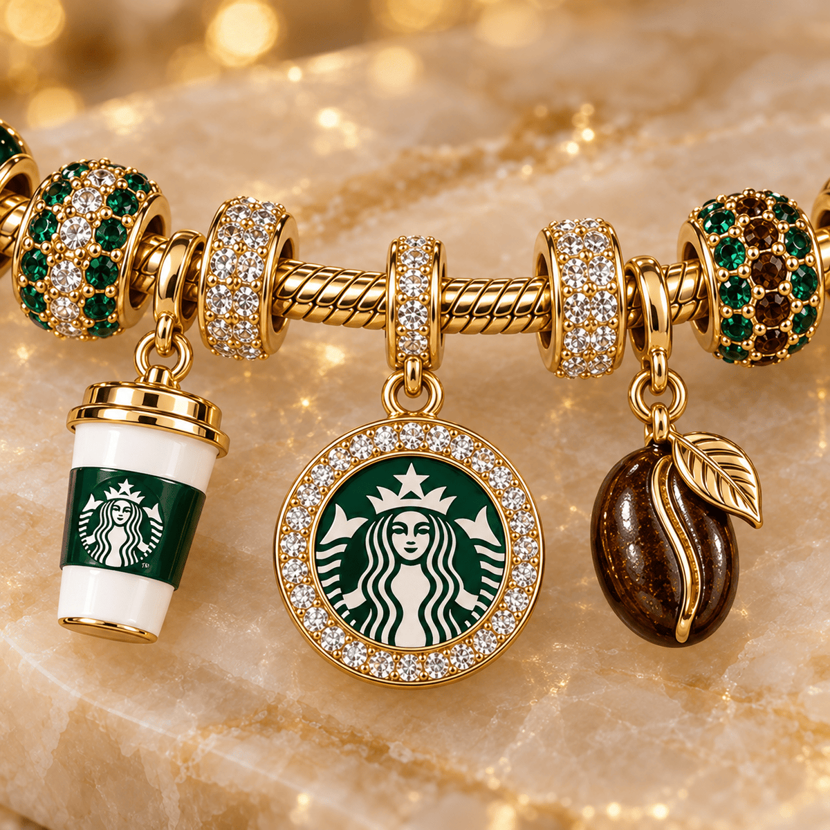 STBK Gold Charm Bracelet Set PNPA