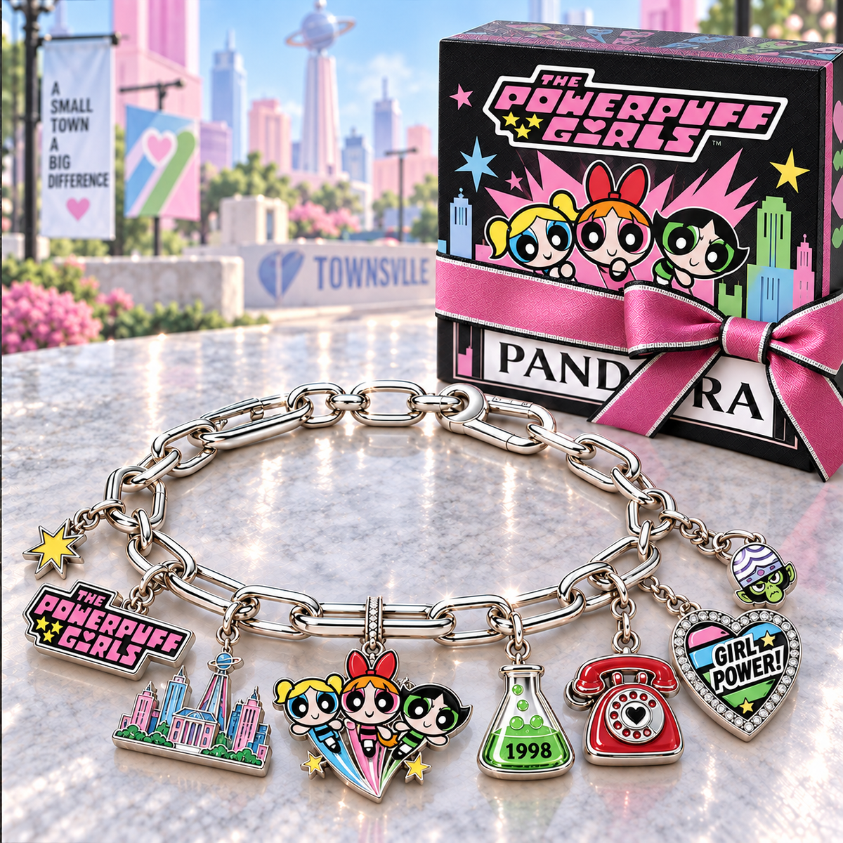 TPPG Silver Charm Bracelet Set NTVA