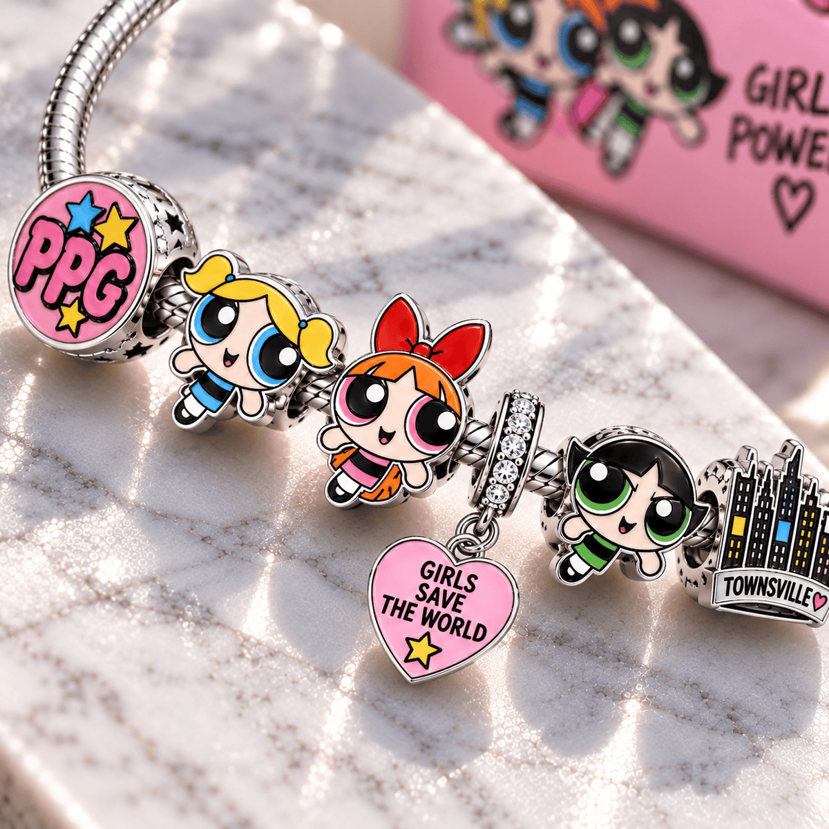 TPPG Silver Charm Bracelet Set PTT