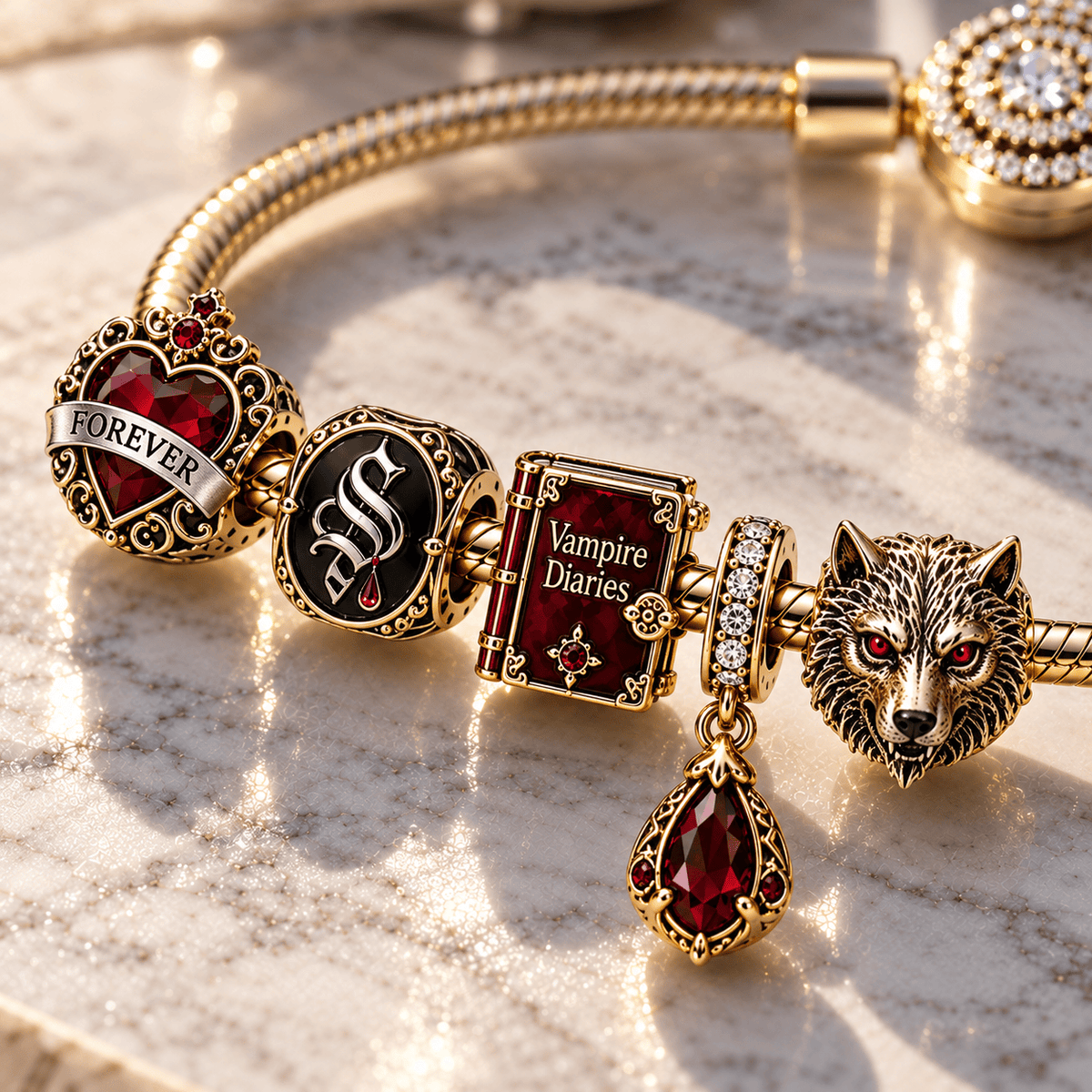 TVD Gold Charm Bracelet Set PTT