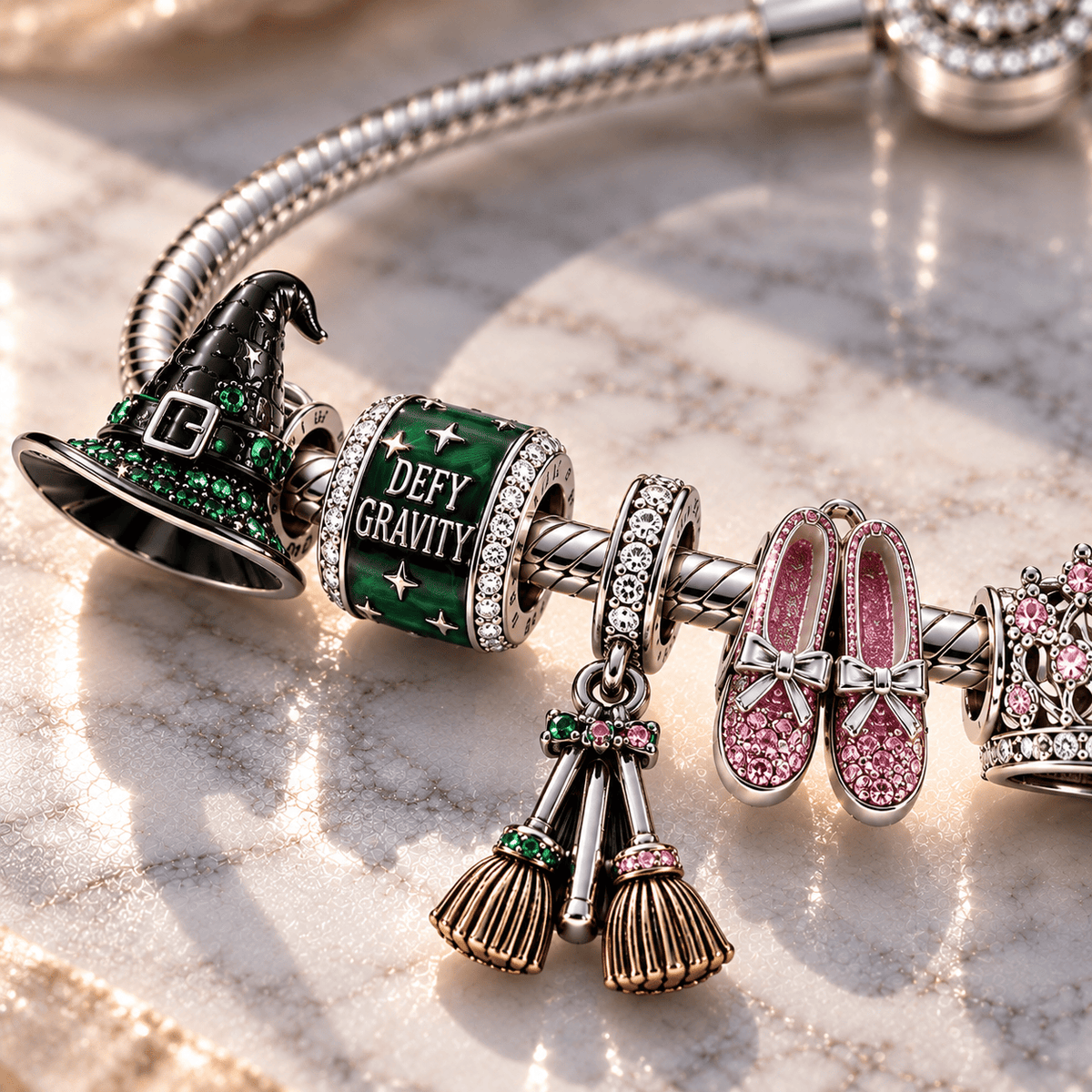 WCKD Silver Charm Bracelet Set PTT