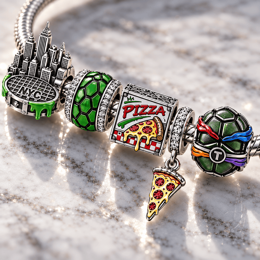 NJT Silver Charm Bracelet Set PTT