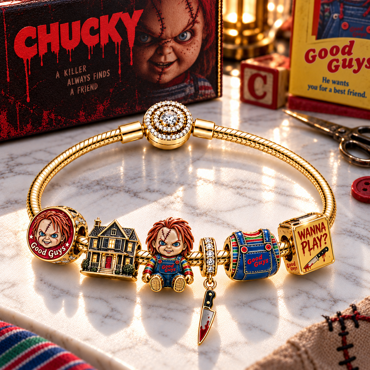 CKY Gold Charm Bracelet Set PTT