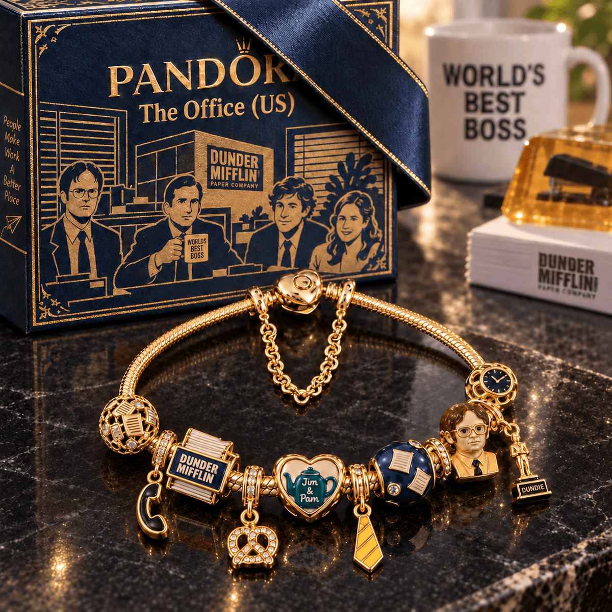 TOF Gold Charm Bracelet Set PTKL