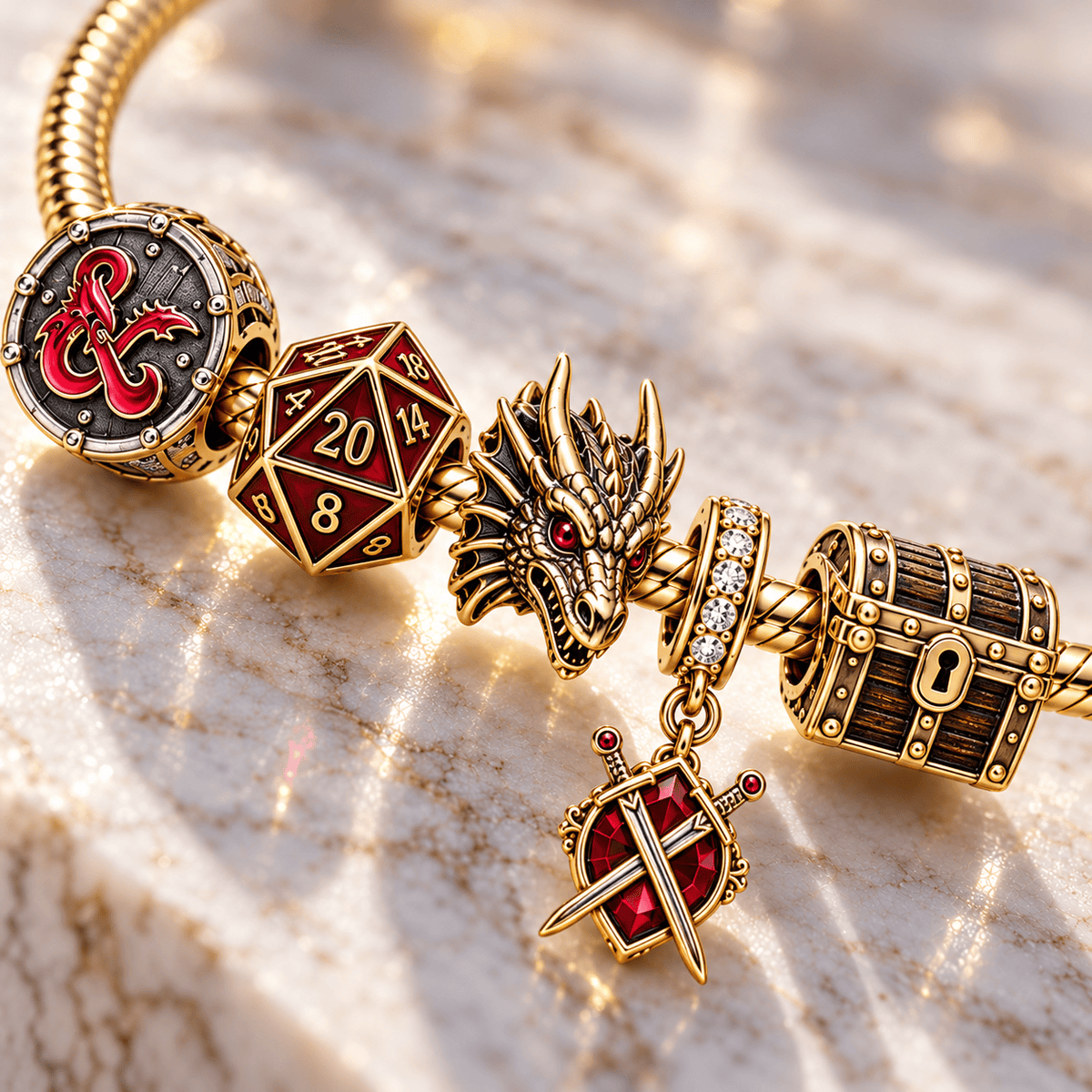 DNDG Gold Charm Bracelet Set PTT
