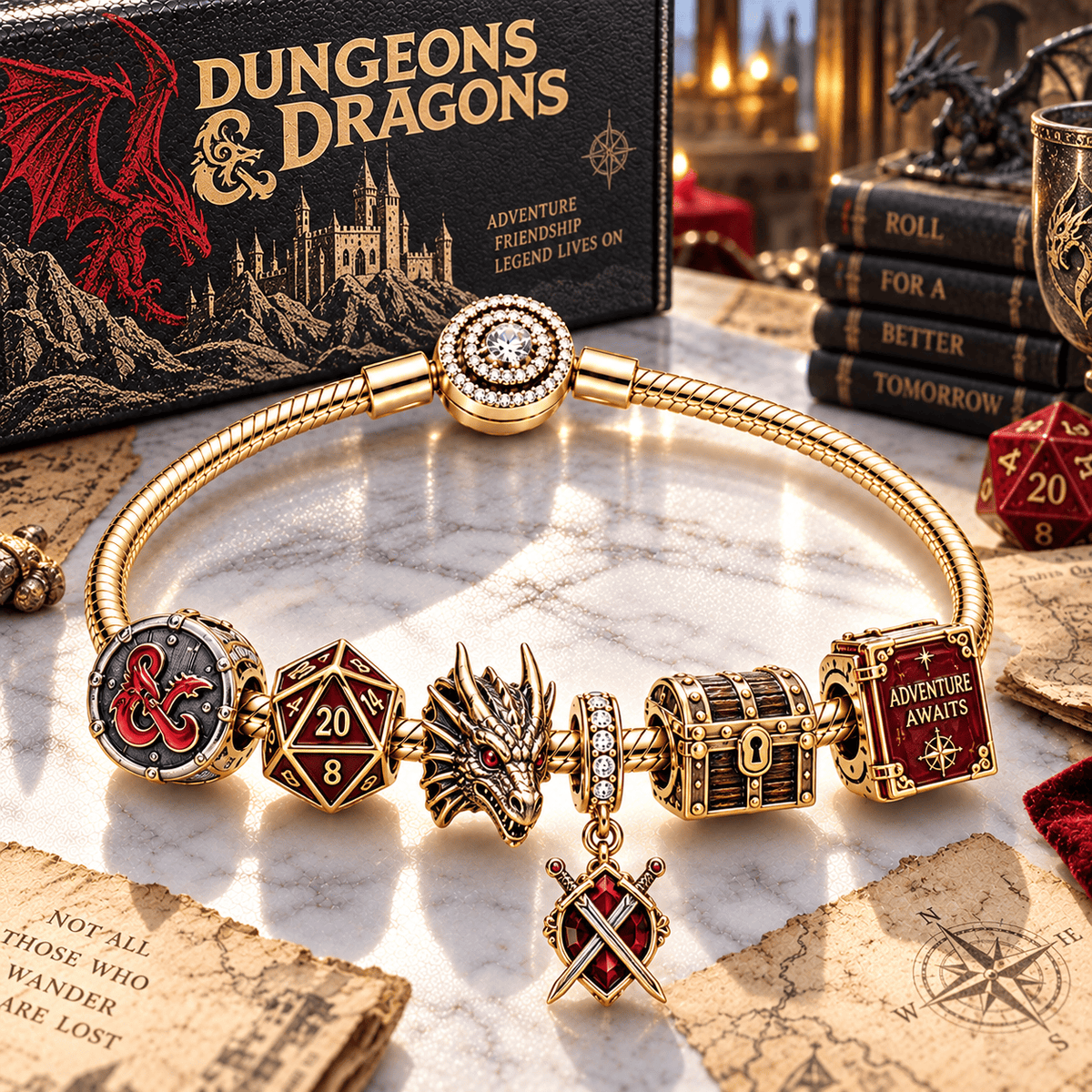 DNDG Gold Charm Bracelet Set PTT