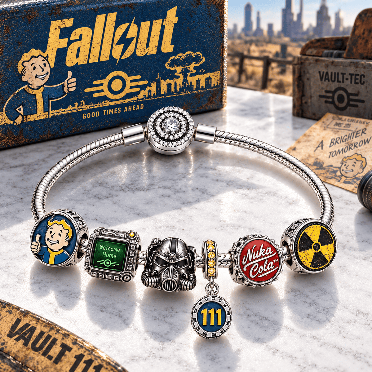 FOG Silver Charm Bracelet Set PTT