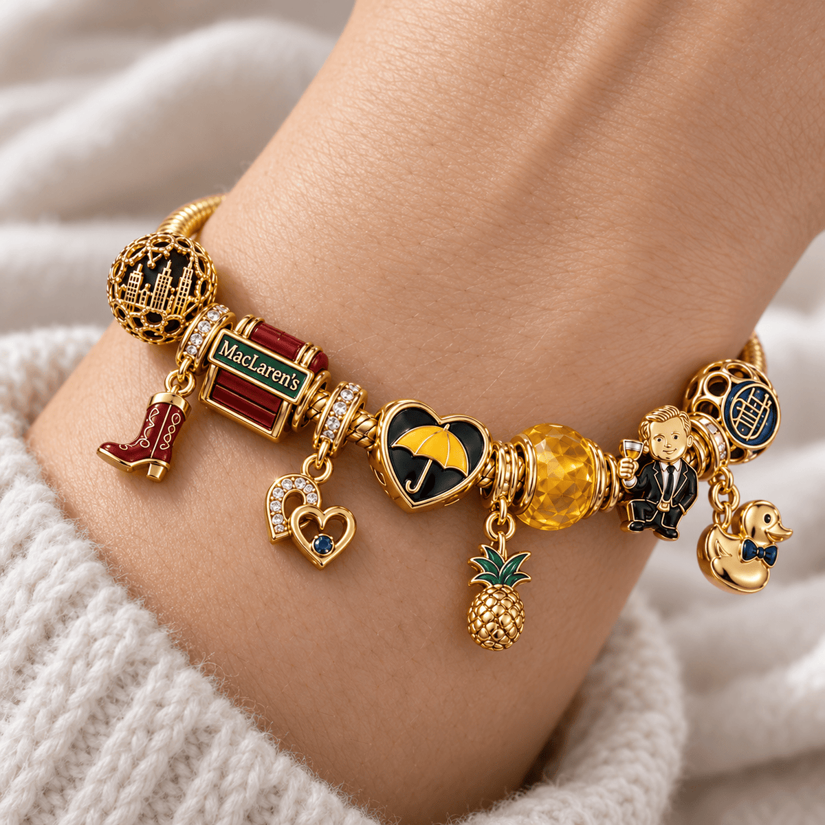 HIMYM Gold Charm Bracelet Set PTKL