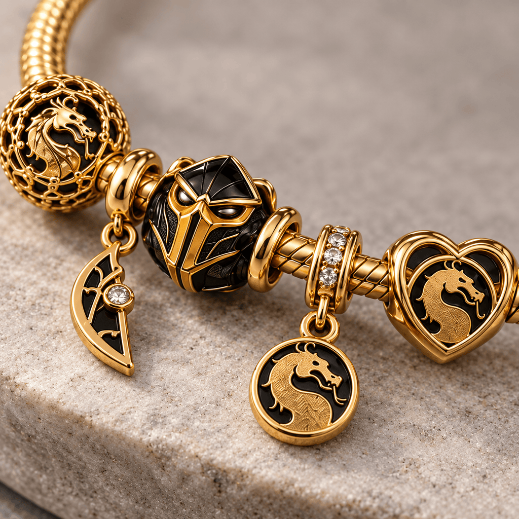 MKB Gold Charm Bracelet Set PTKL