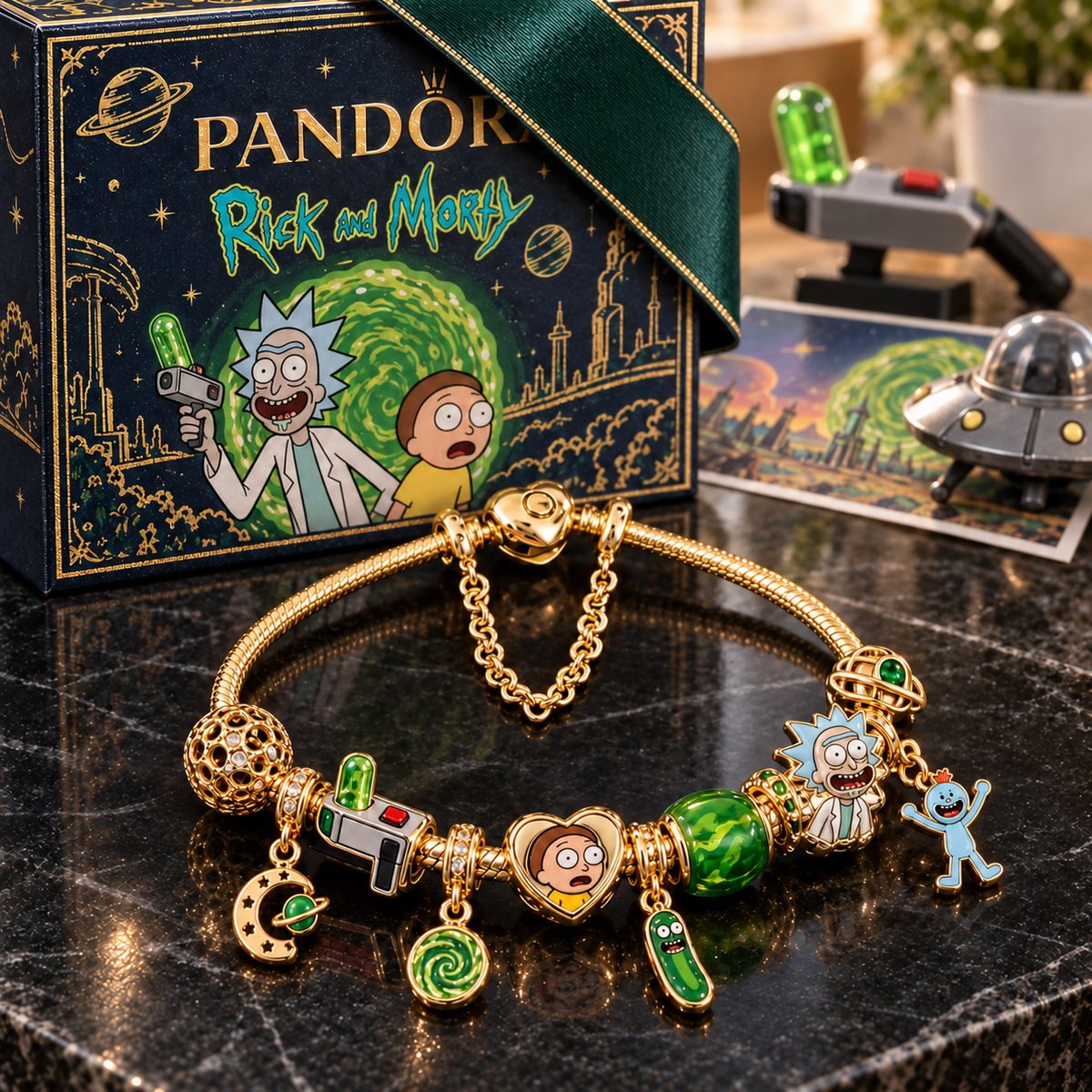RICKM Gold Charm Bracelet Set PTKL