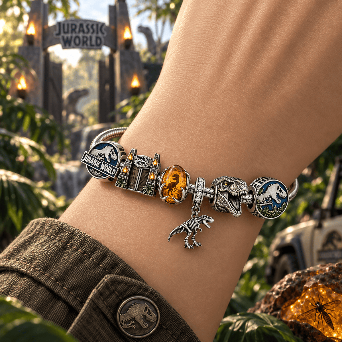 JRSW Silver Charm Bracelet Set PTT