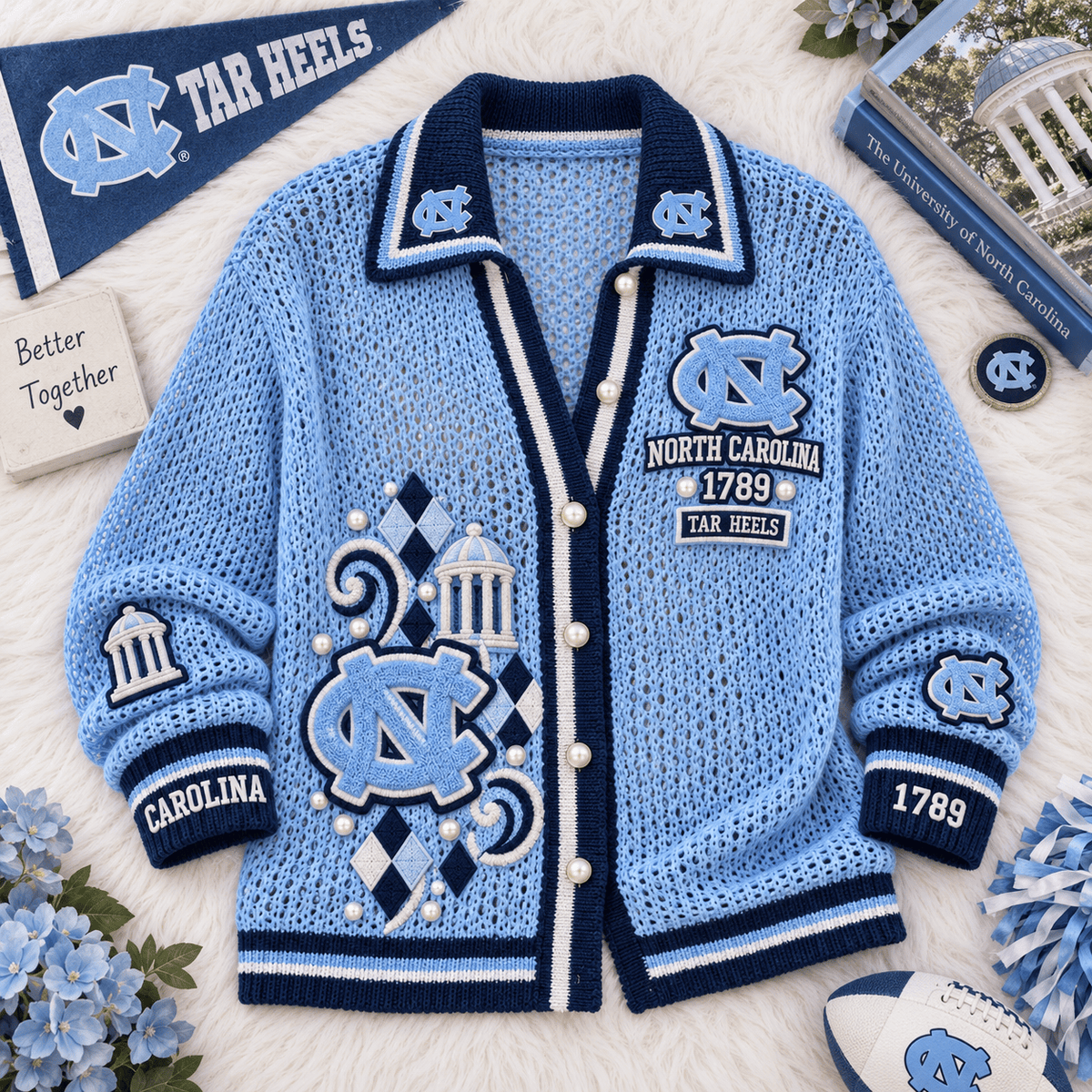 UNC Women’s Open-Knit Cardigan HTTT
