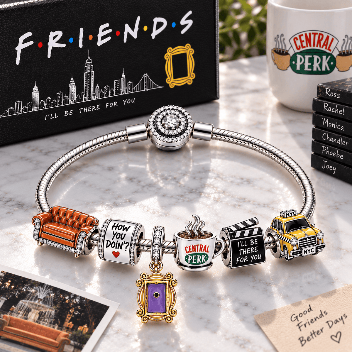FRS Silver Charm Bracelet Set PTT