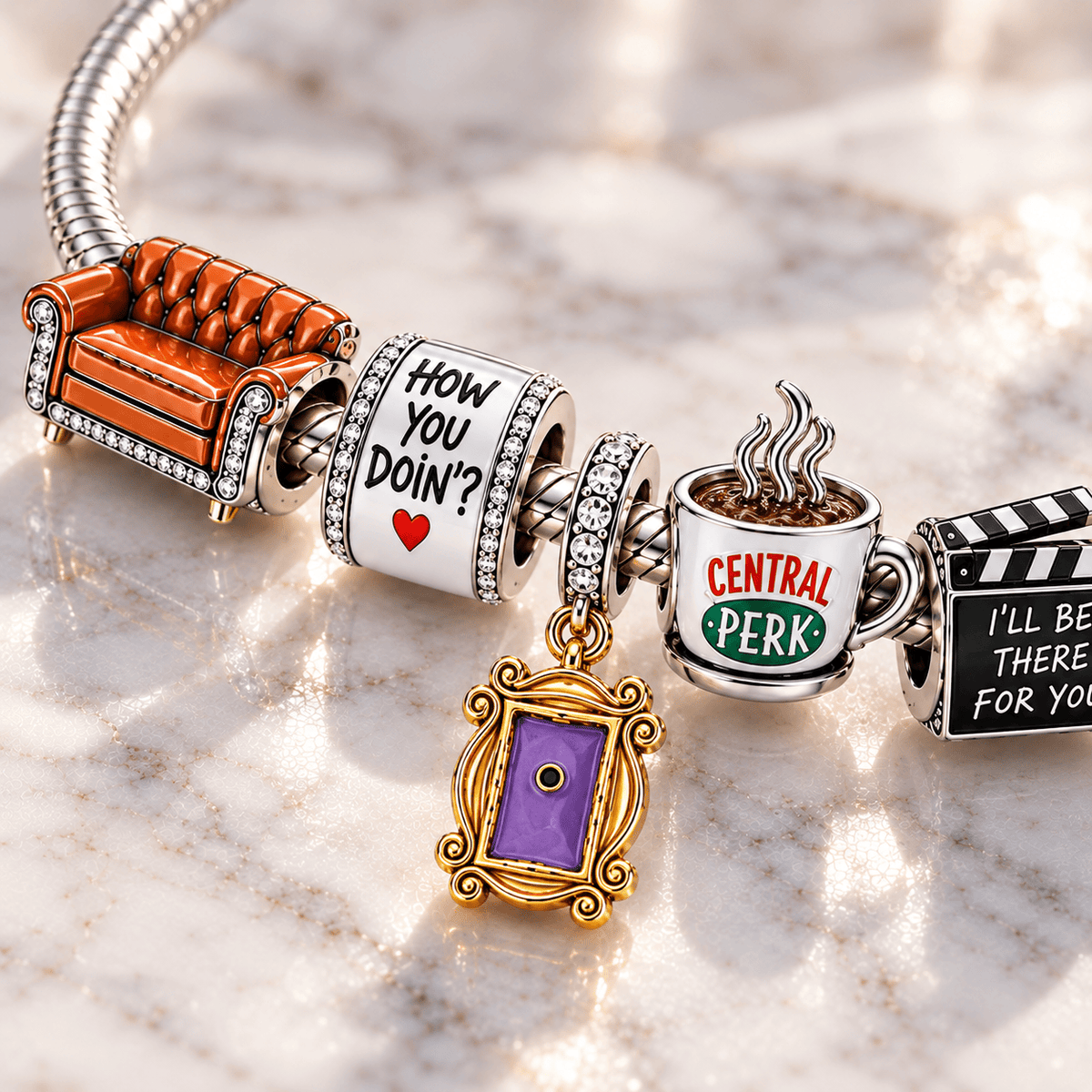 FRS Silver Charm Bracelet Set PTT