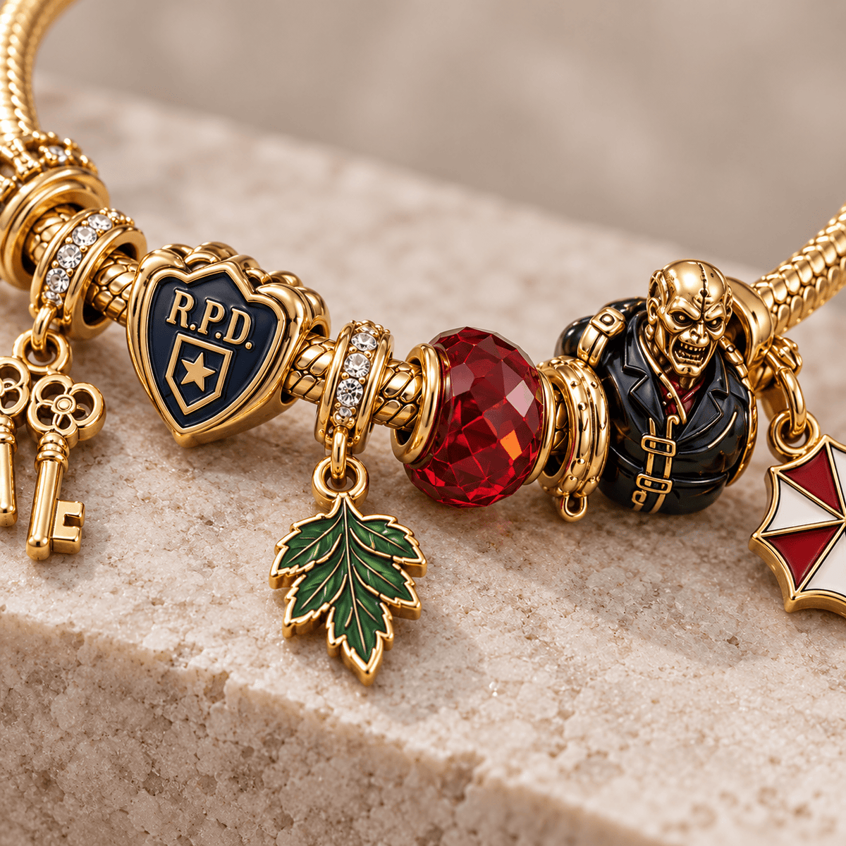 RSE Gold Charm Bracelet Set PTKL