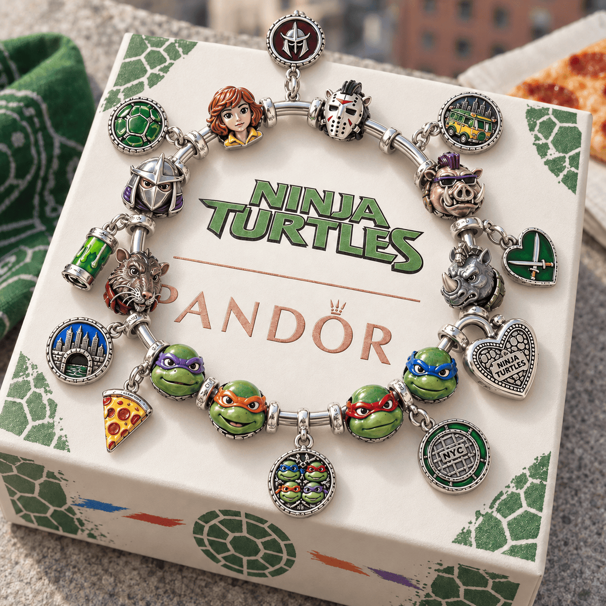 NJT Silver Charm Bracelet Set PTKL