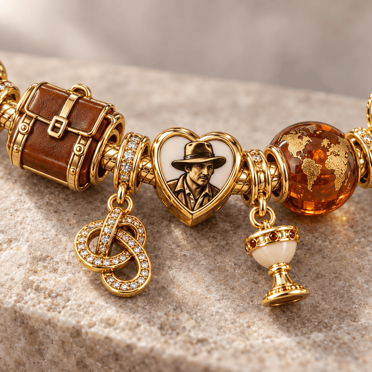 IDJ Gold Charm Bracelet Set PTKL
