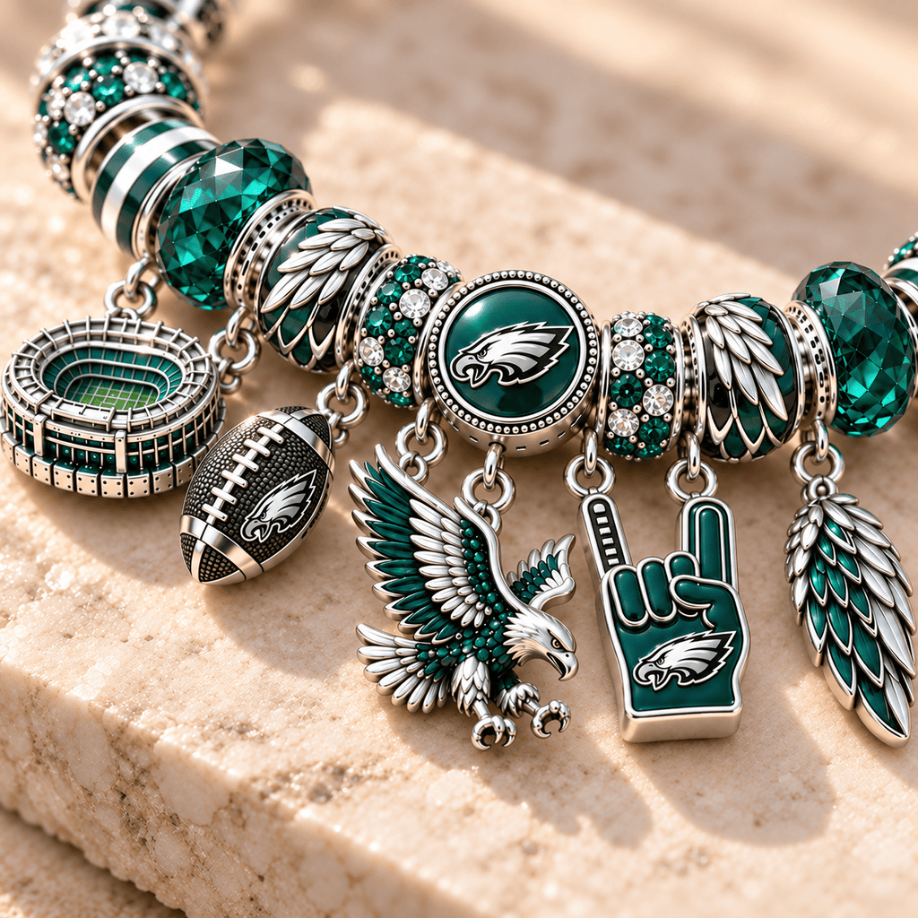 PLDE Silver Charm Bracelet Set NTTB