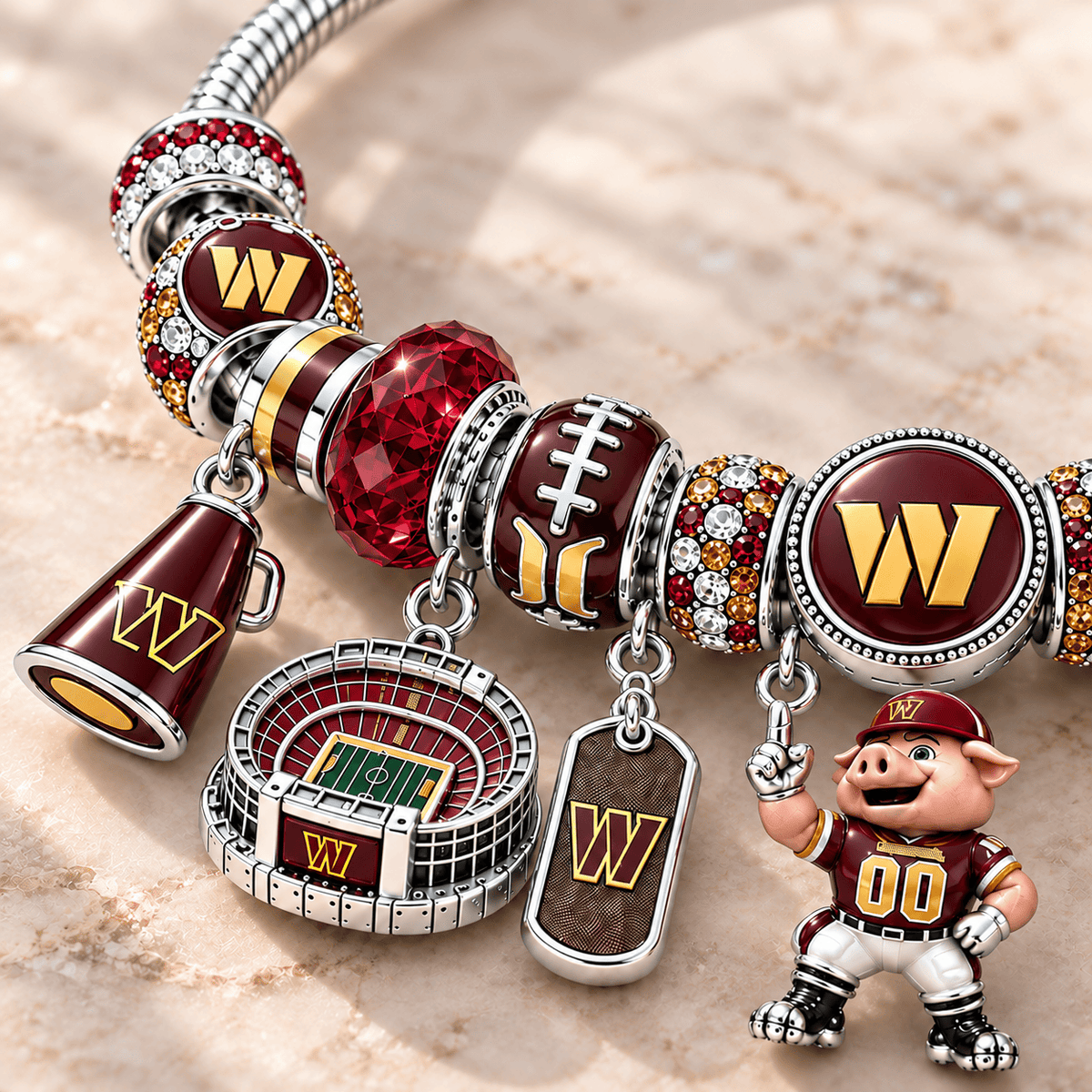 WCD Silver Charm Bracelet Set NTTB