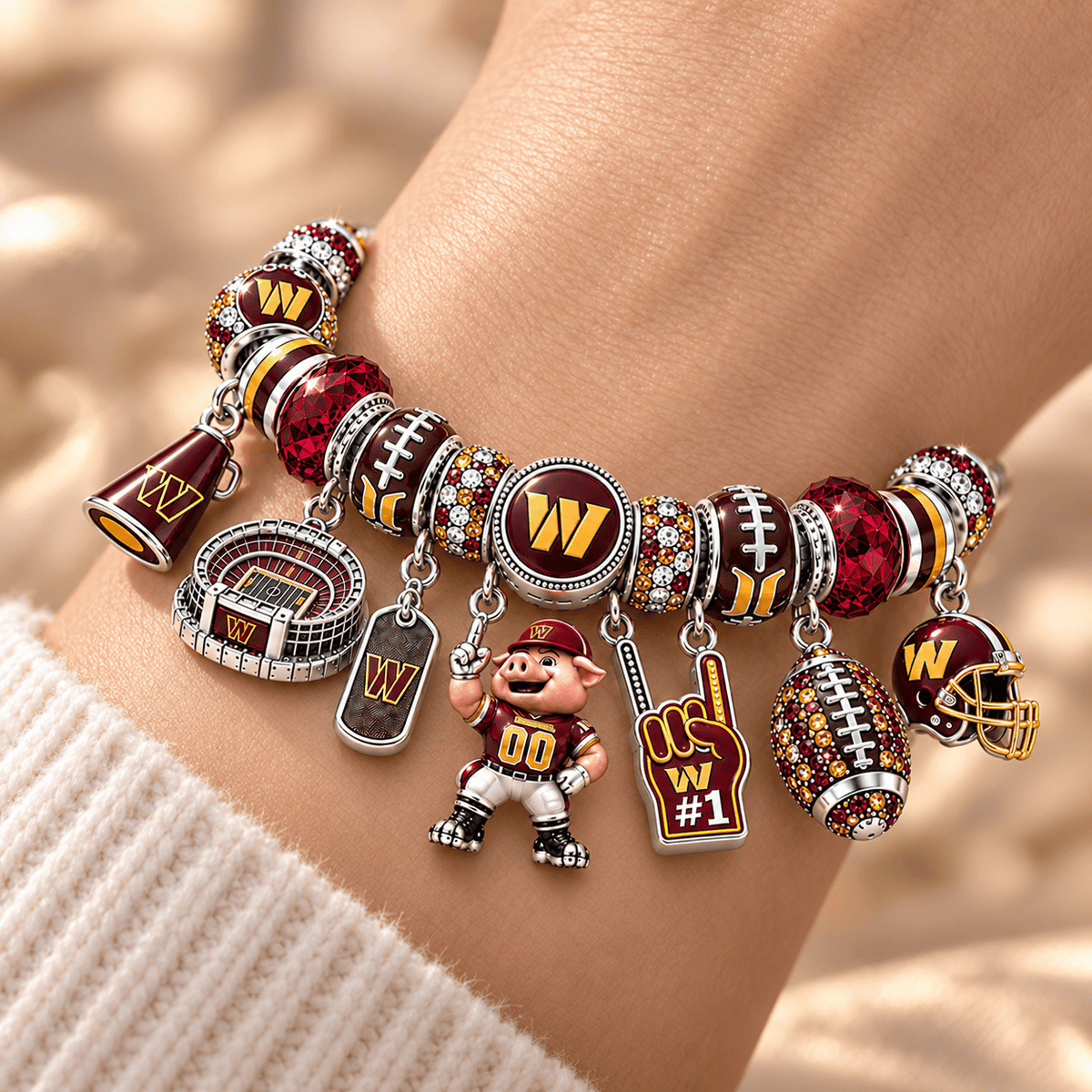 WCD Silver Charm Bracelet Set NTTB