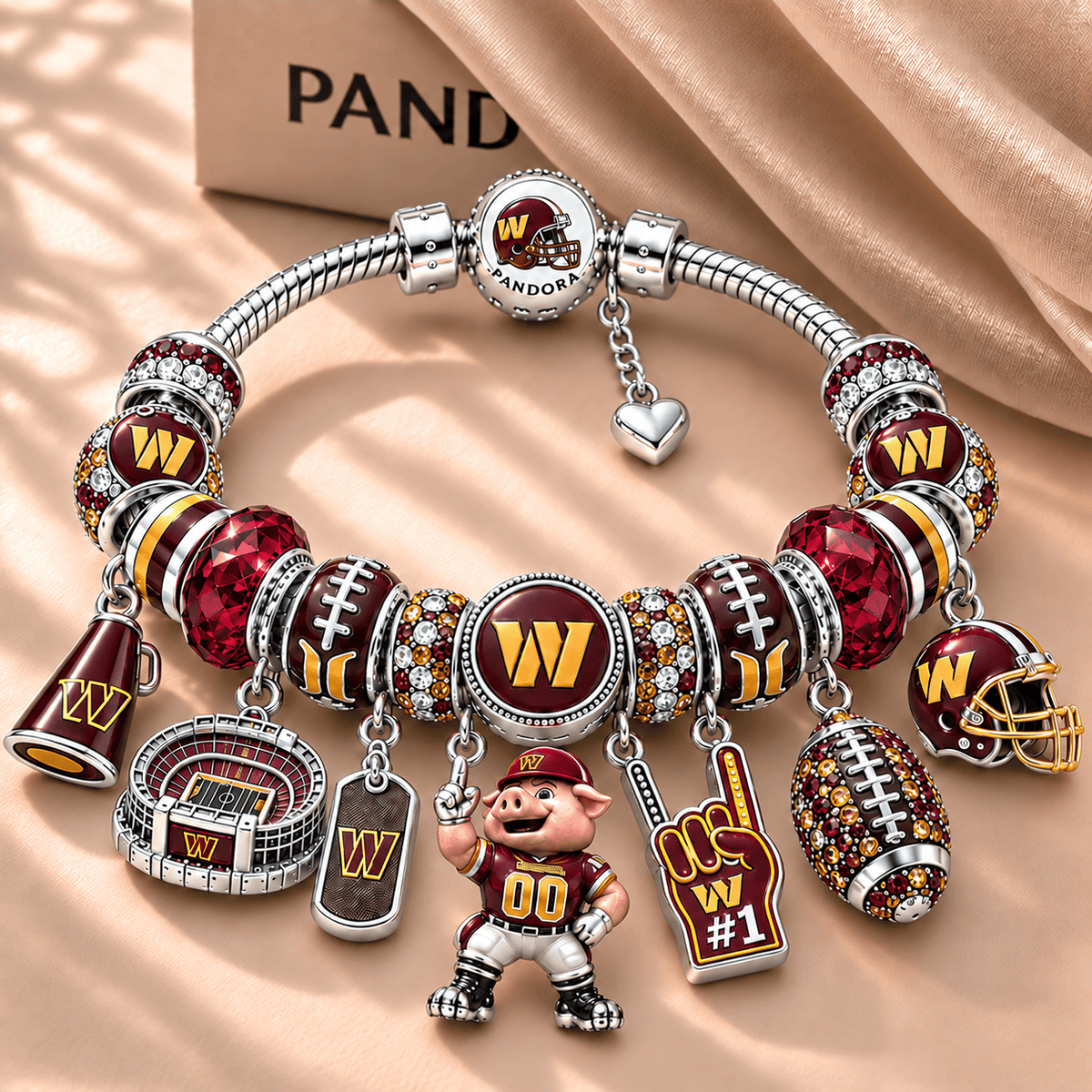 WCD Silver Charm Bracelet Set NTTB