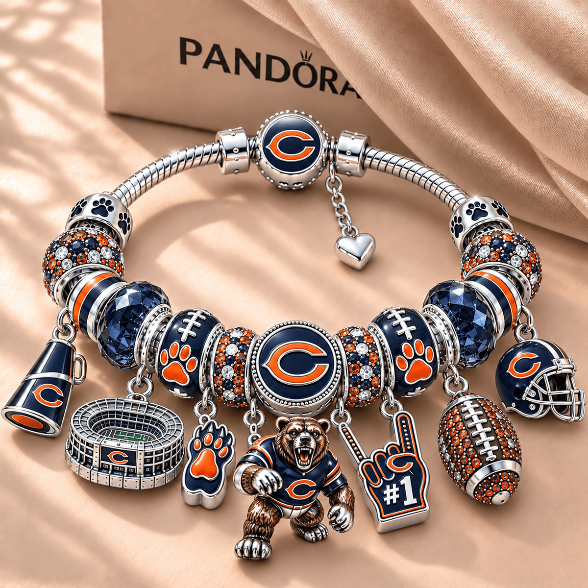 CCB Silver Charm Bracelet Set NTTB