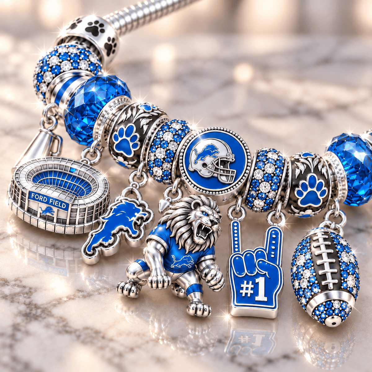 DTL Silver Charm Bracelet Set NTTB