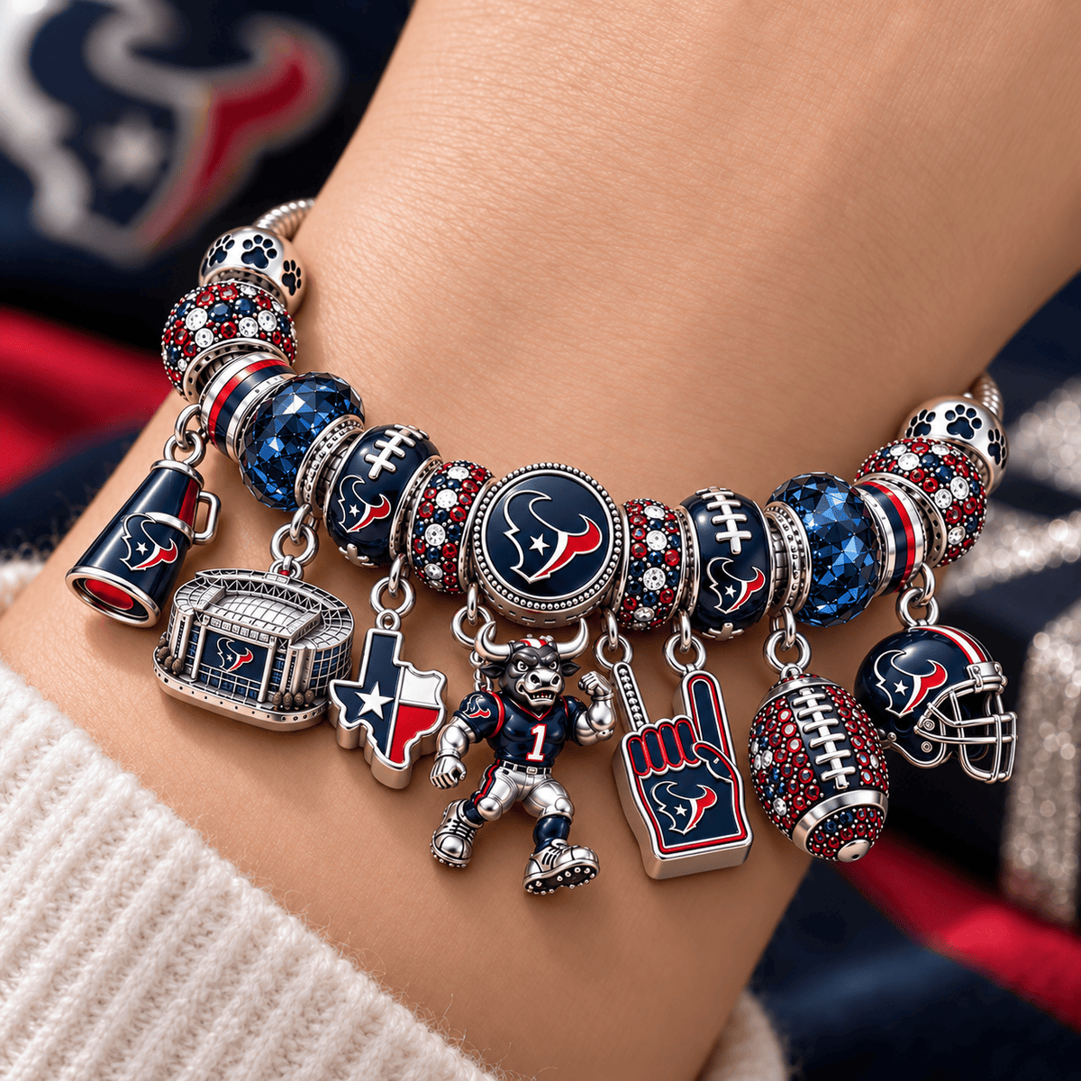 HTX Silver Charm Bracelet Set NTTB