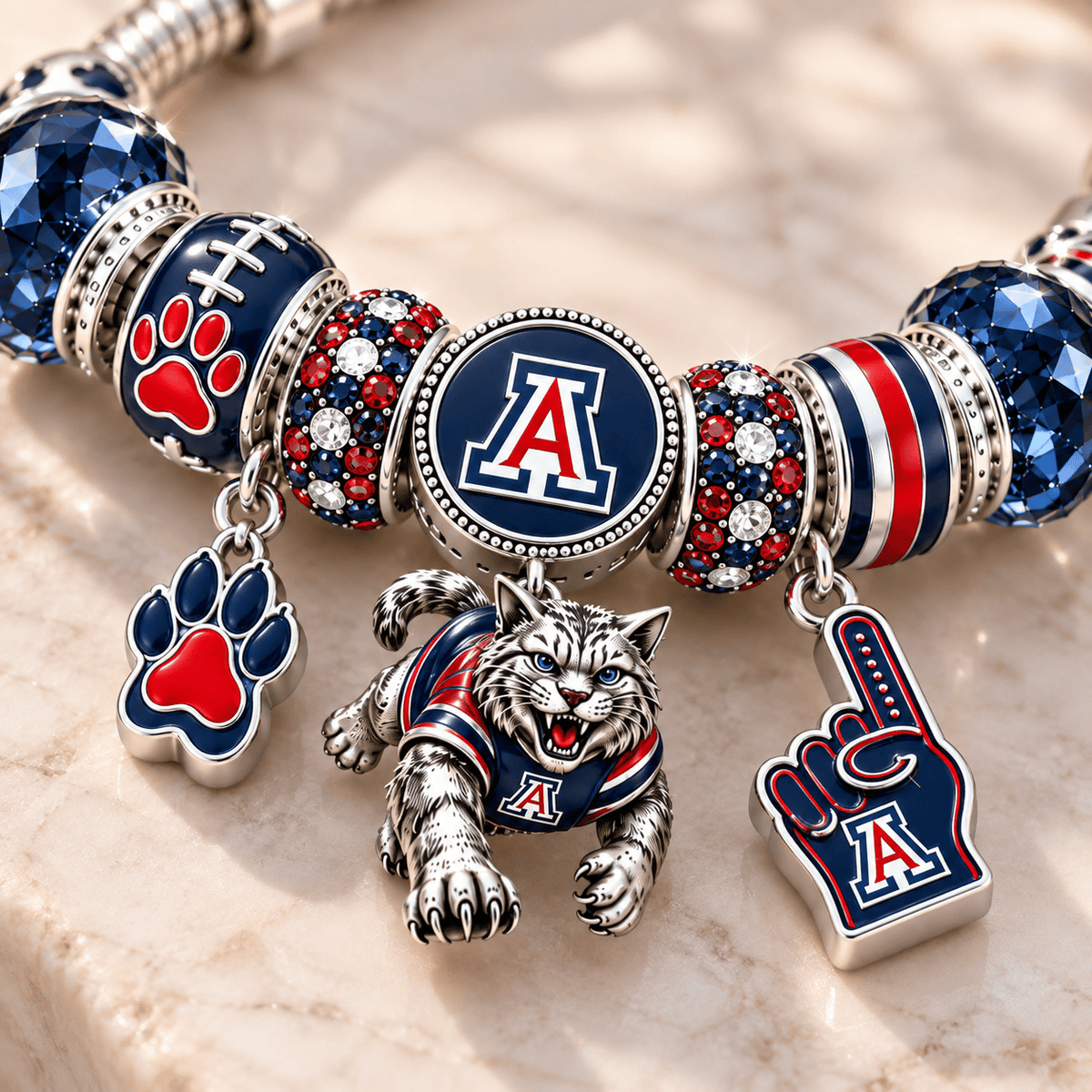 AWC Silver Charm Bracelet Set NTTB