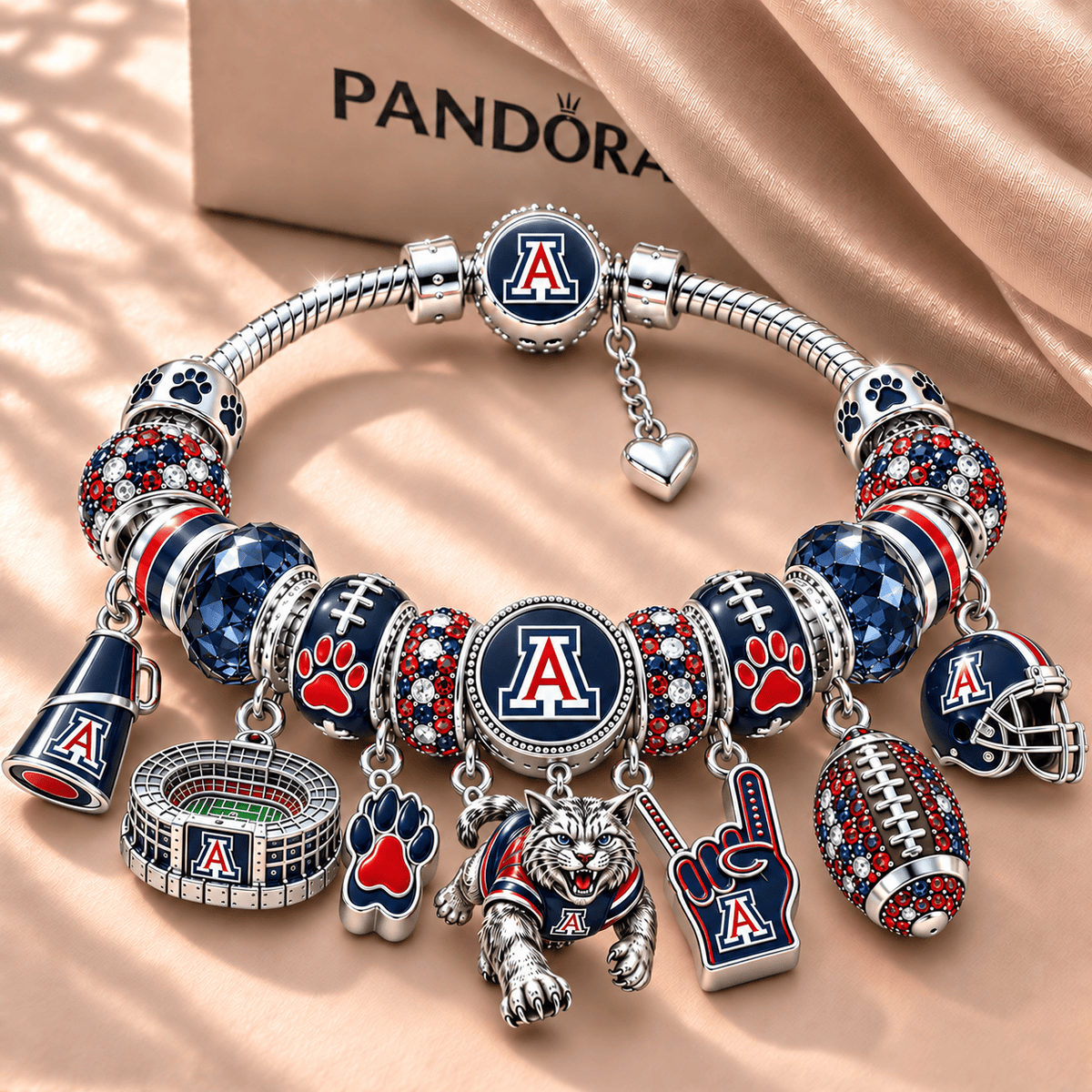 AWC Silver Charm Bracelet Set NTTB