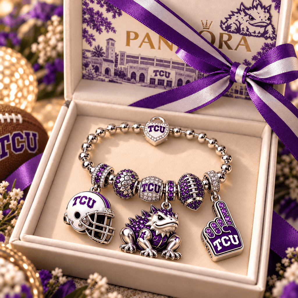 TCU Silver Charm Bracelet Set NTTB