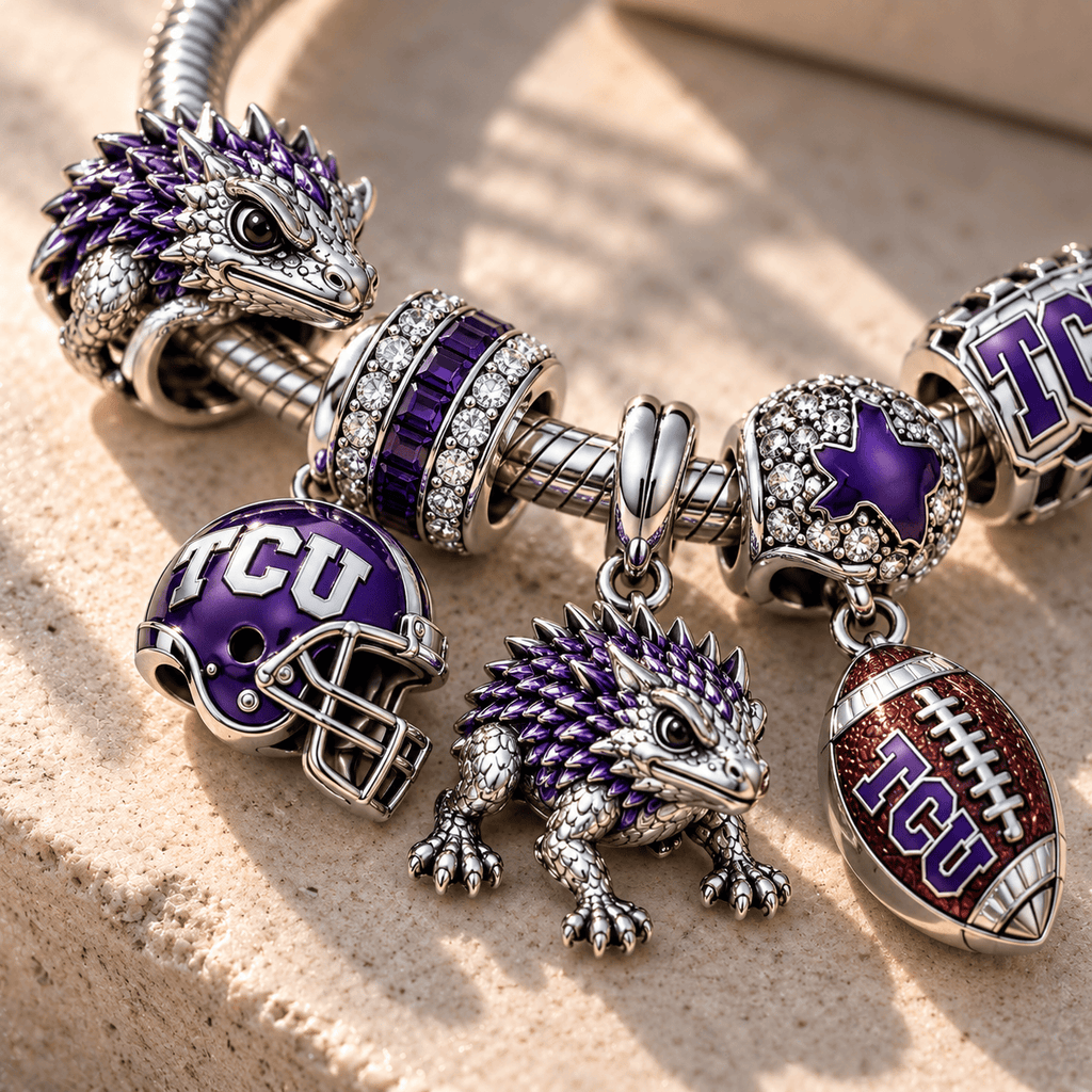 TCU Silver Charm Bracelet Set NTTB