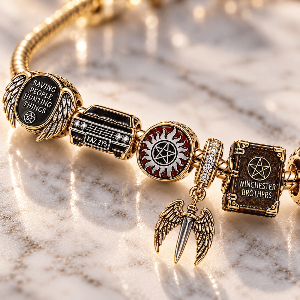 SUNA Gold Charm Bracelet Set PTT