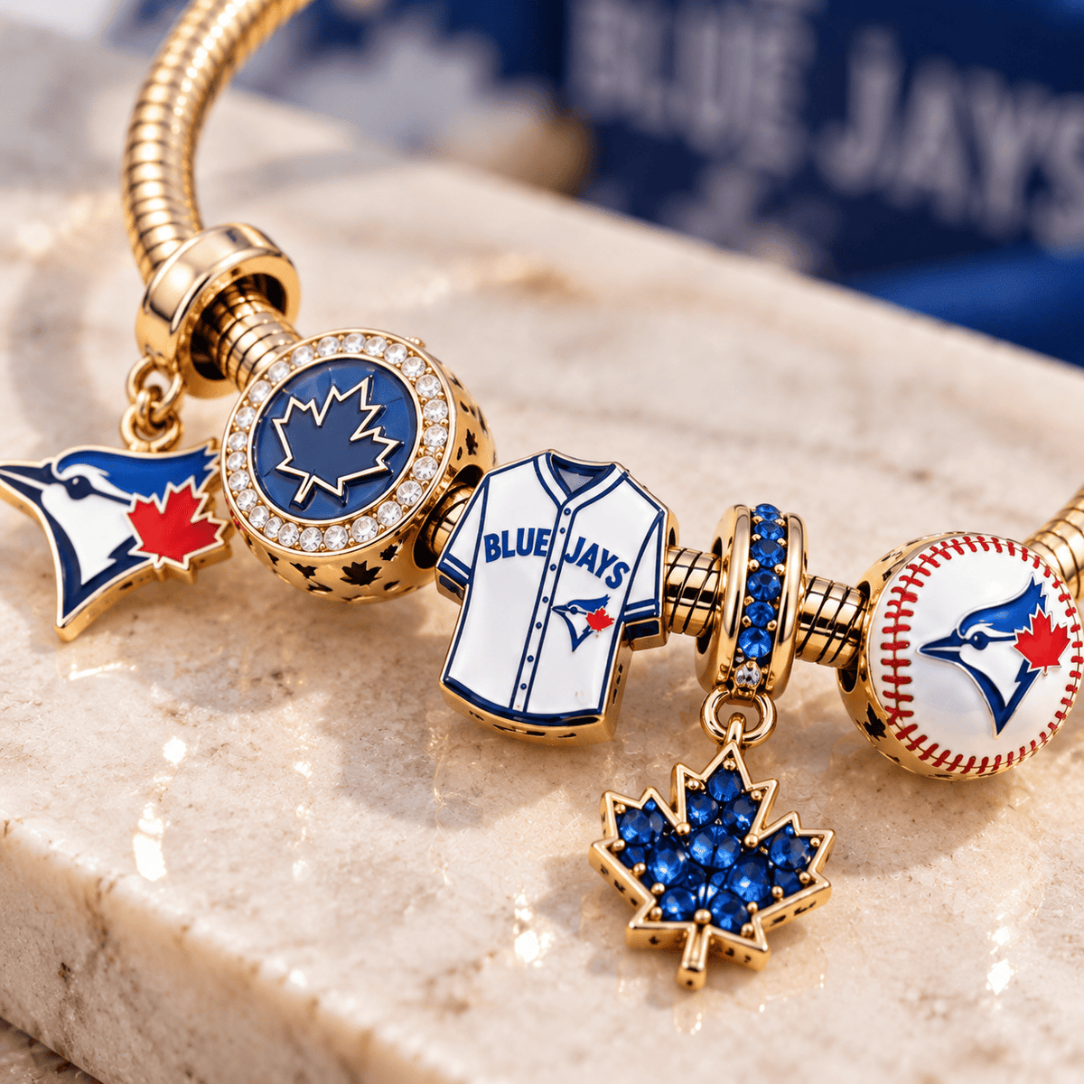 TBJ Gold Charm Bracelet Set TTN