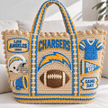 LAC Straw-Style Embellished Tote Bag NTKO