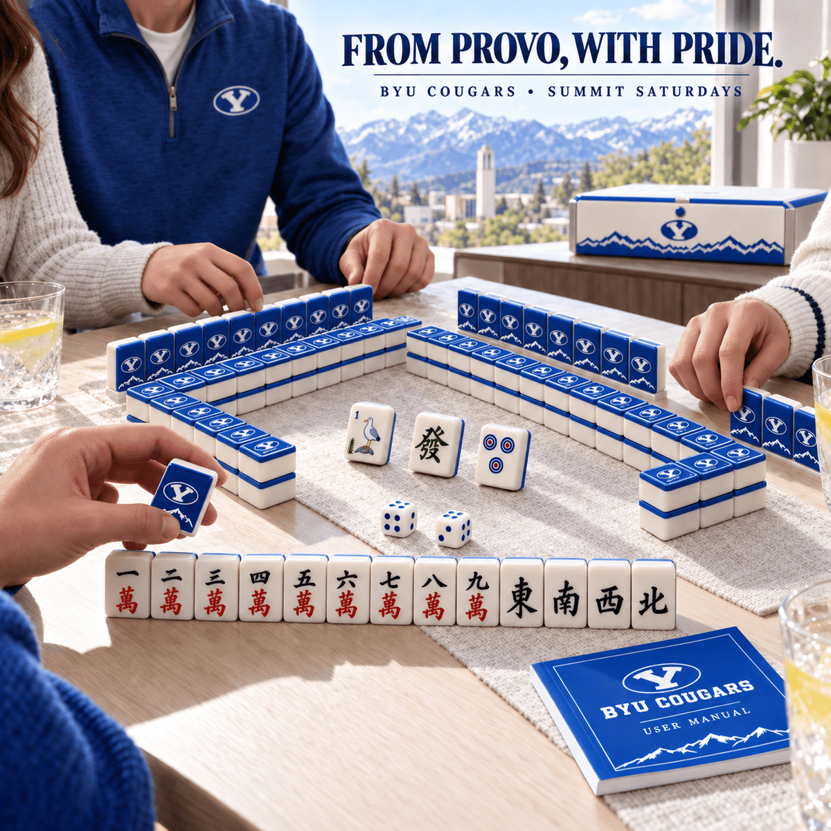 Premium BYU Mahjong Tiles Set TNSM