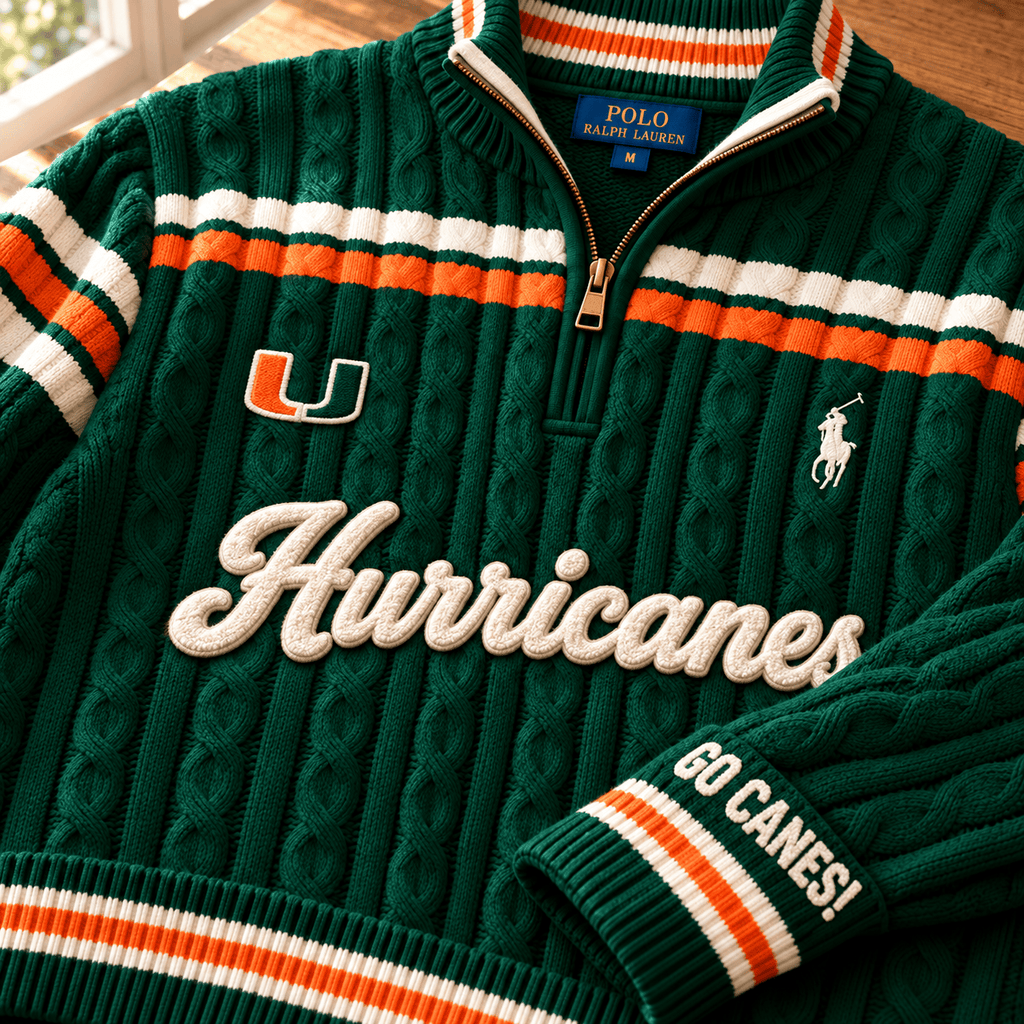 MHC PREMIUM Varsity Cable-Knit Quarter-Zip Sweater NHVH