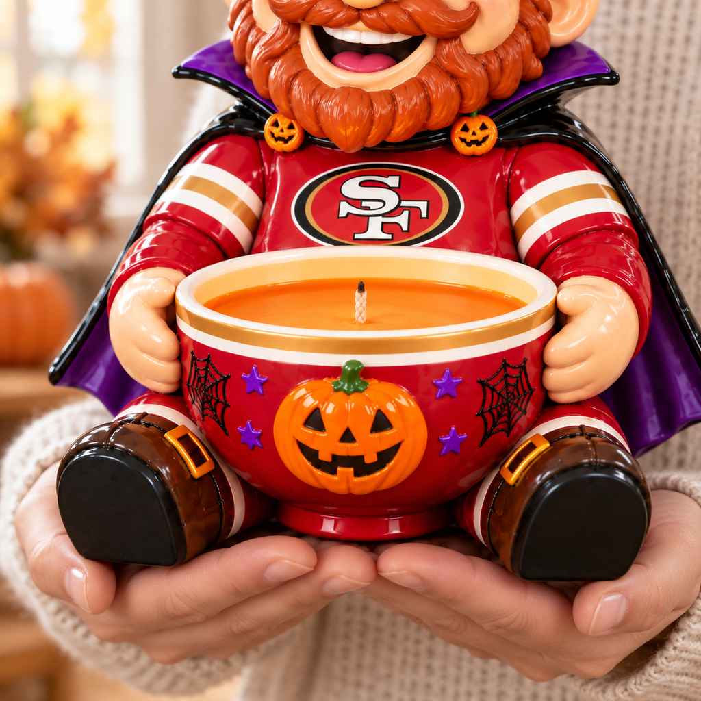 SF49 Halloween Candle Holder – Spooky Game Day Decor PNPA